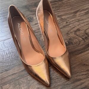 Aldo Metallic Gold Pointed Heels
